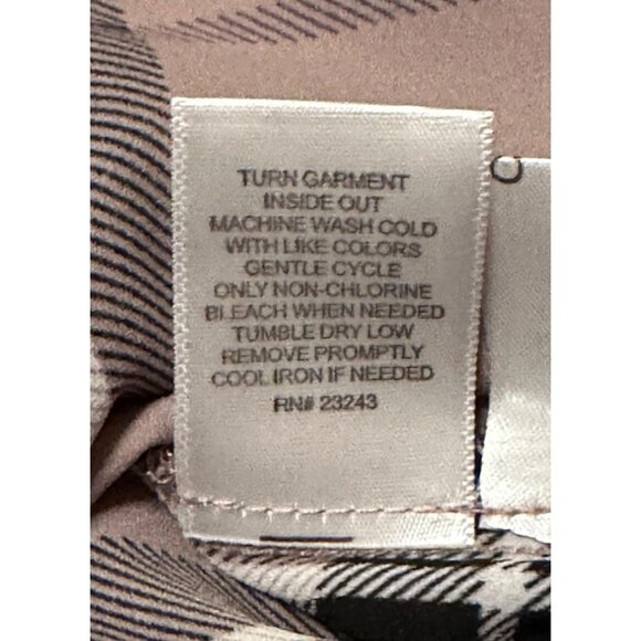 7th Ave NY & Co. Design Studio Blouse w/Waist Tie Rose Pink Plaid Women's Size S - Picture 14 of 16